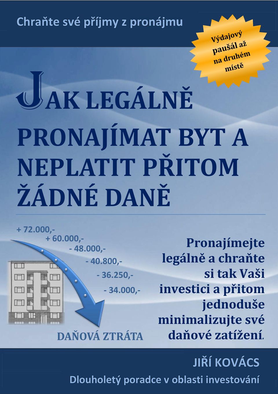 ,- DAŇOVÁ ZTRÁTA Pronajímejte legálně a chraňte si tak Vaši investici a