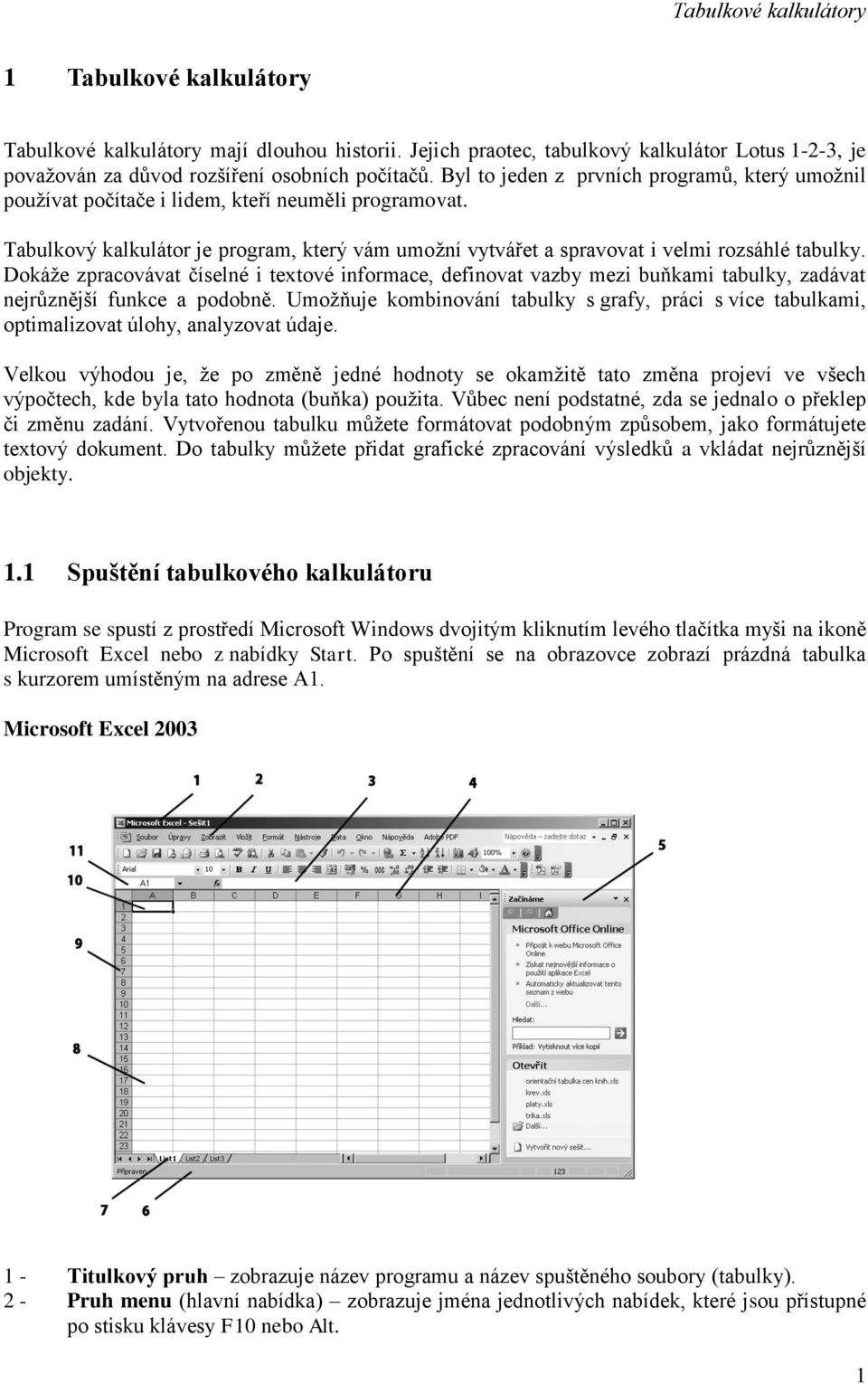 Dokáže zpracovávat číselné i textové informace, definovat vazby mezi buňkami tabulky, zadávat nejrůznější funkce a podobně.