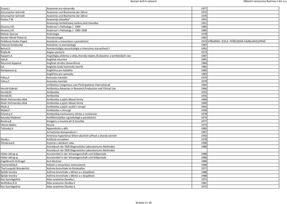 Anderson s Pathology 1 1984 1985 Kissane,J.M.