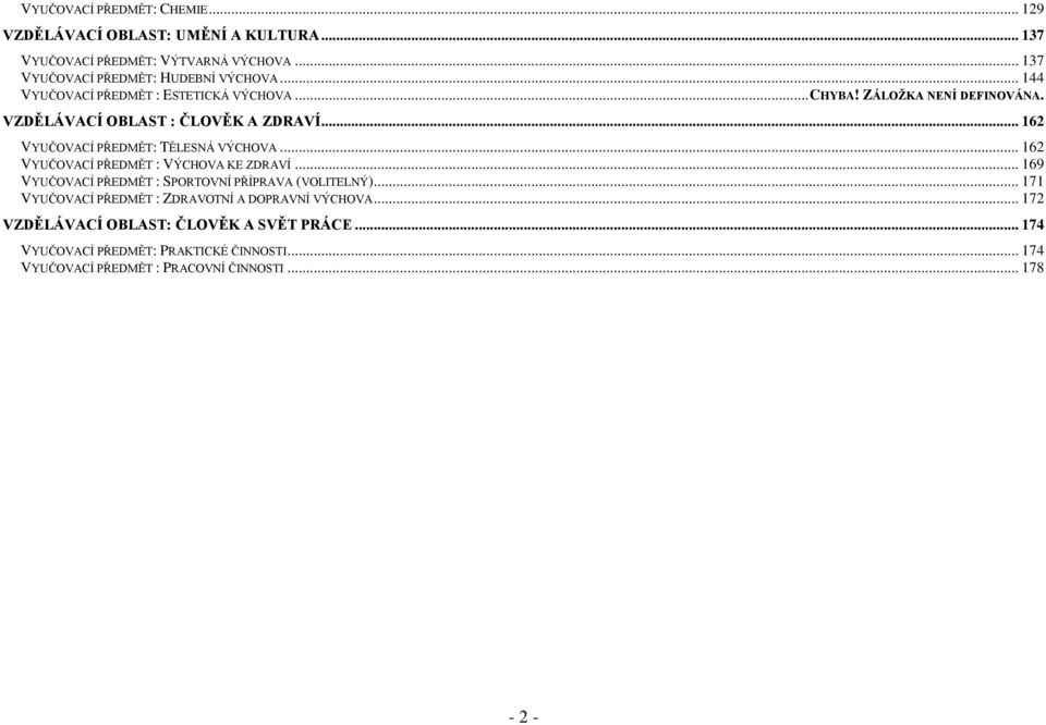 .. 162 VYUČOVACÍ PŘEDMĚT: TĚLESNÁ VÝCHOVA... 162 VYUČOVACÍ PŘEDMĚT : VÝCHOVA KE ZDRAVÍ... 169 VYUČOVACÍ PŘEDMĚT : SPORTOVNÍ PŘÍPRAVA (VOLITELNÝ).