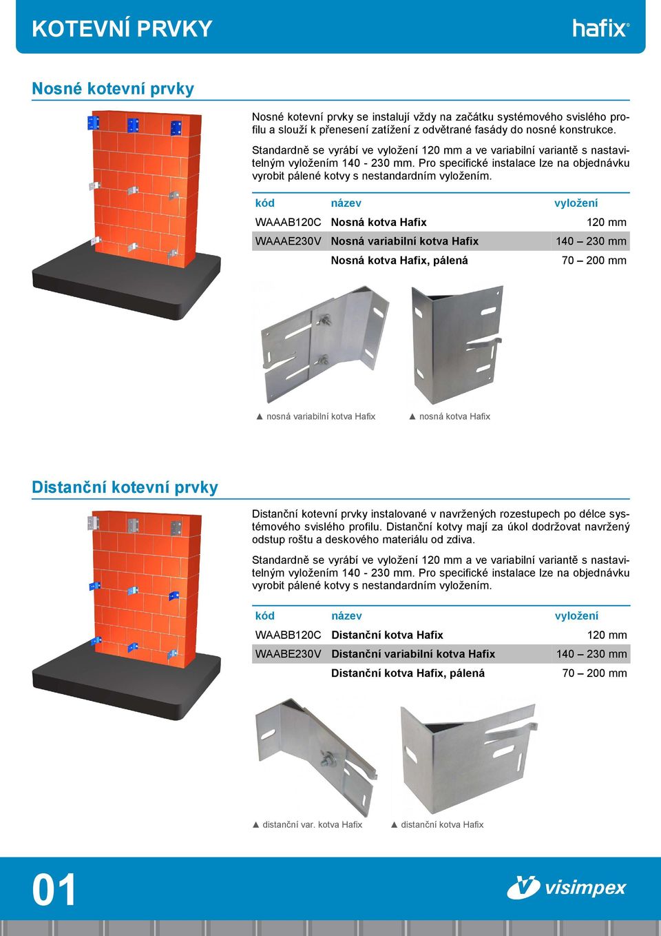 vyložení WAAAB120C Nosná kotva Hafix WAAAE230V Nosná variabilní kotva Hafix Nosná kotva Hafix, pálená 120 mm 140 230 mm 70 200 mm nosná variabilní kotva Hafix nosná kotva Hafix Distanční kotevní