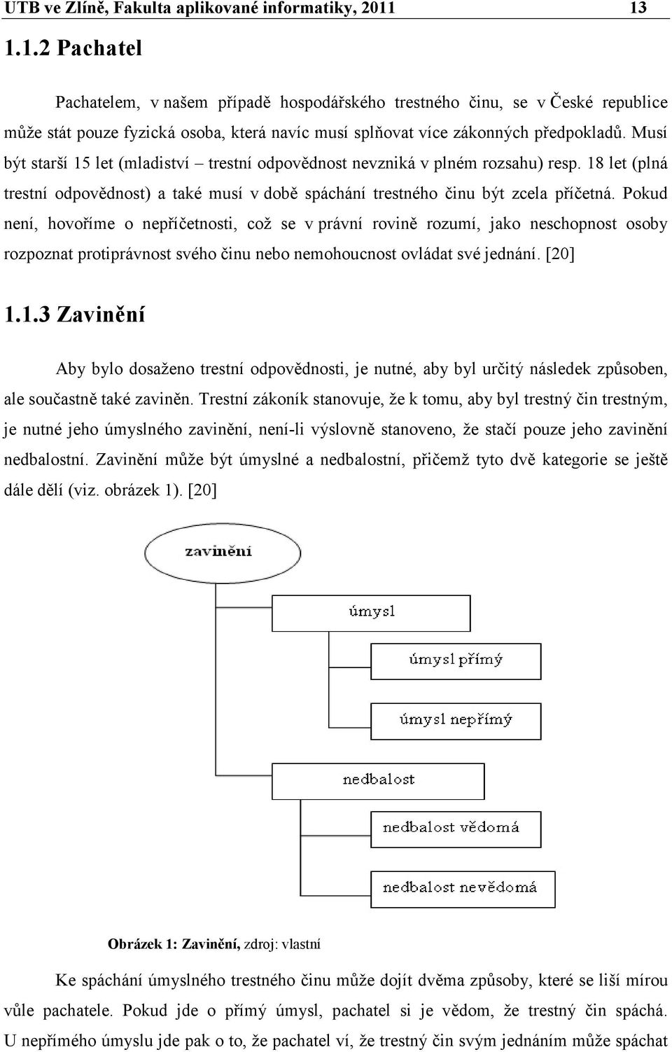 Musí být starší 15 let (mladiství trestní odpovědnost nevzniká v plném rozsahu) resp. 18 let (plná trestní odpovědnost) a také musí v době spáchání trestného činu být zcela příčetná.