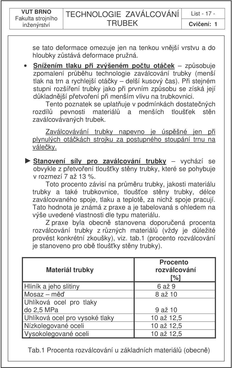 Pi stejném stupni rozšíení trubky jako pi prvním zpsobu se získá její dkladnjší petvoení pi menším vlivu na trubkovnici.