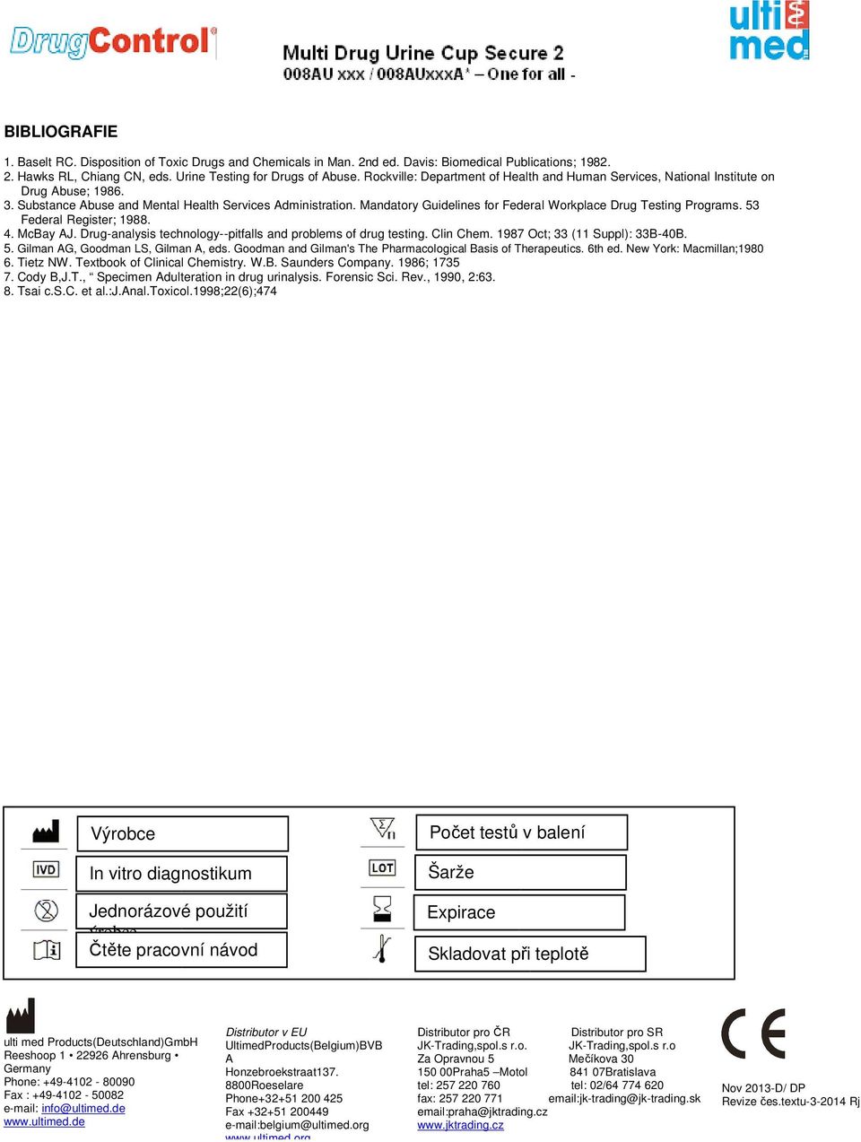 Mandatory Guidelines for Federal Workplace Drug Testing Programs. 53 Federal Register; 1988. 4. McBay AJ. Drug-analysis technology--pitfalls and problems of drug testing. Clin Chem.