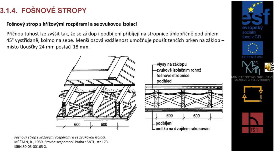 záklop i podbíjení přibíjejí na stropnice úhlopříčně pod úhlem 45 vystřídaně, kolmo na sebe.