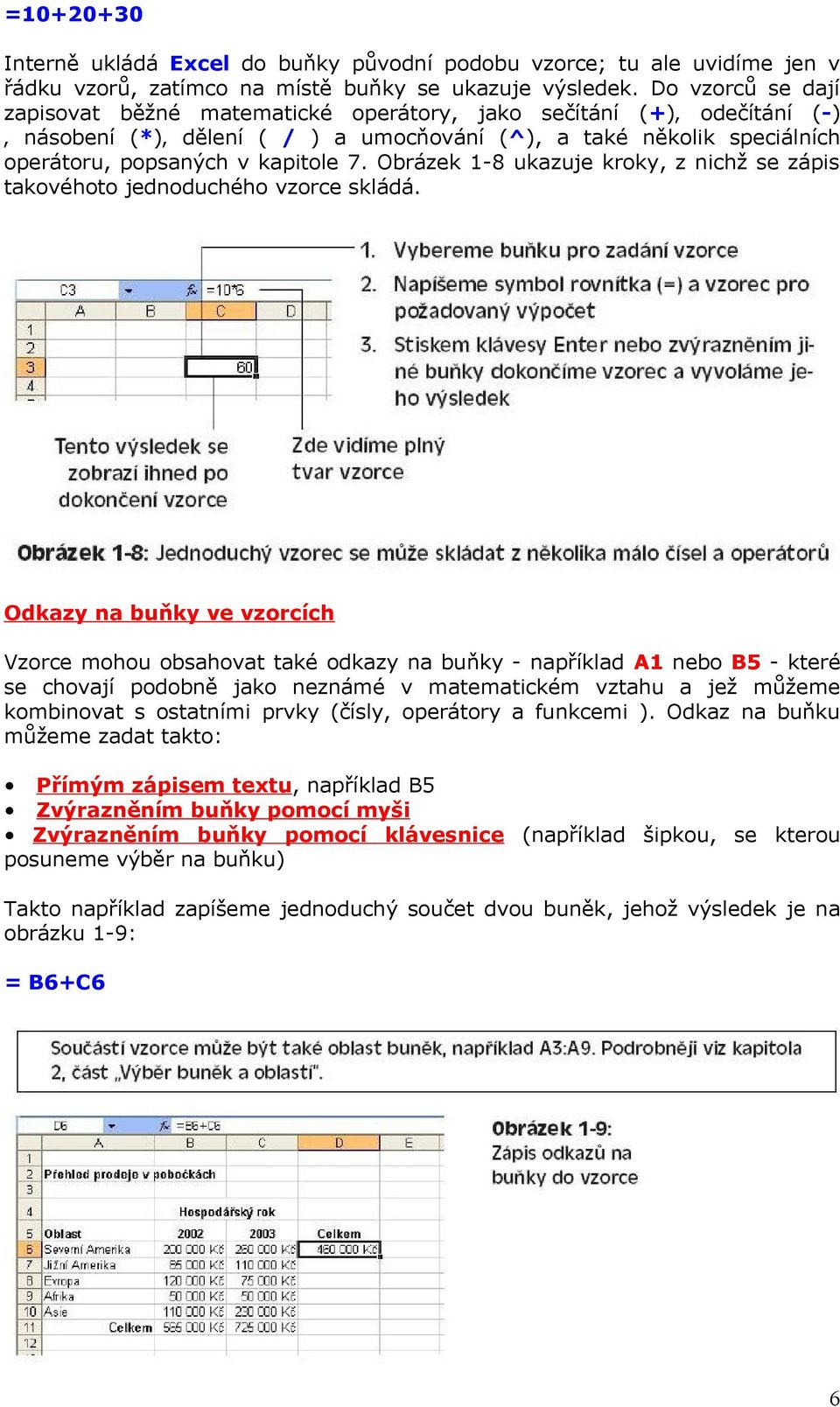 Obrázek 1-8 ukazuje kroky, z nichž se zápis takovéhoto jednoduchého vzorce skládá.