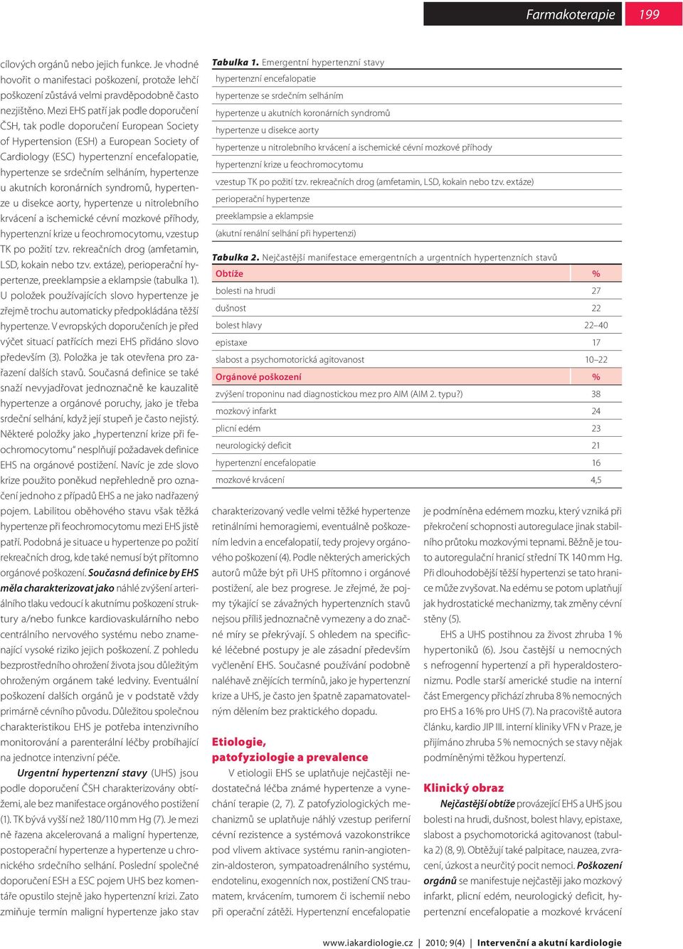 hypertenze u akutních koronárních syndromů, hypertenze u disekce aorty, hypertenze u nitrolebního krvácení a ischemické cévní mozkové příhody, hypertenzní krize u feochromocytomu, vzestup TK po