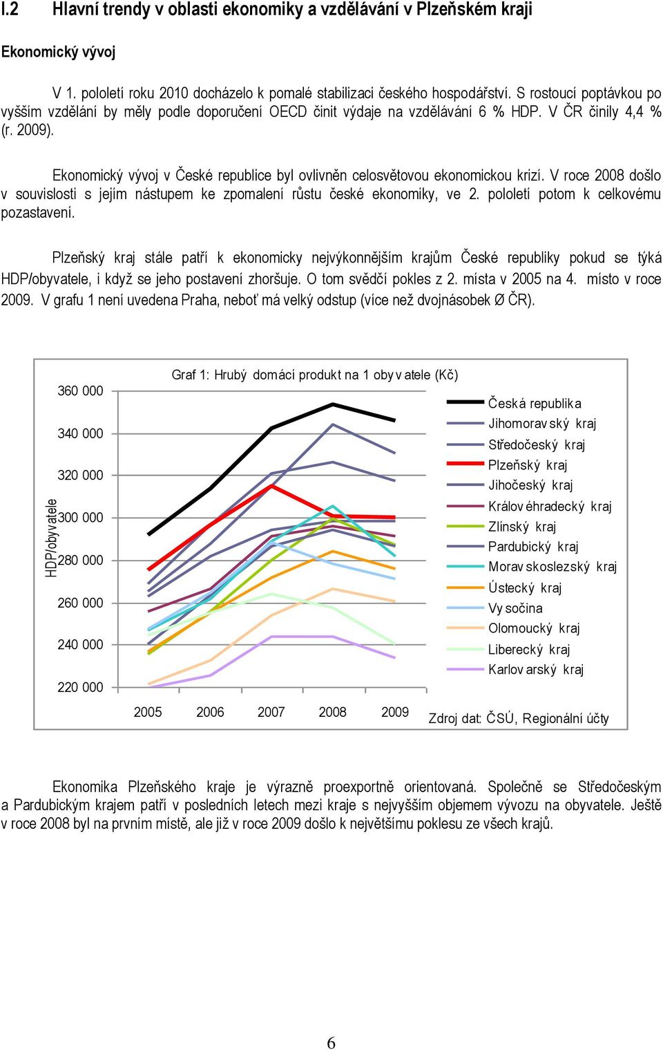 Ekonomický vývoj v České republice byl ovlivněn celosvětovou ekonomickou krizí. V roce 2008 došlo v souvislosti s jejím nástupem ke zpomalení růstu české ekonomiky, ve 2.