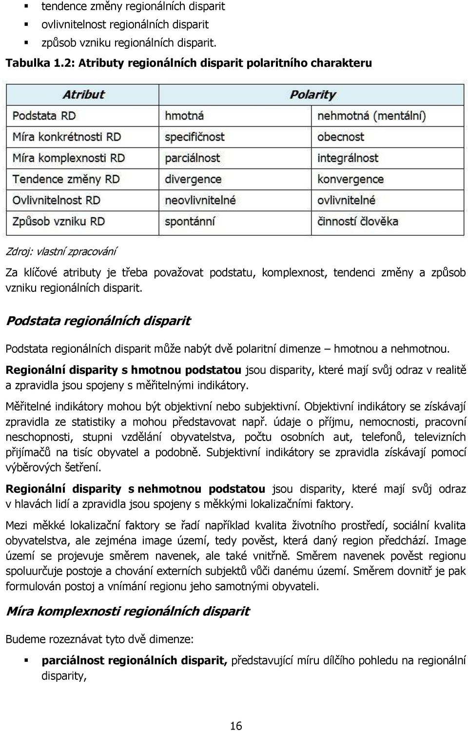 Podstata regionálních disparit Podstata regionálních disparit můţe nabýt dvě polaritní dimenze hmotnou a nehmotnou.