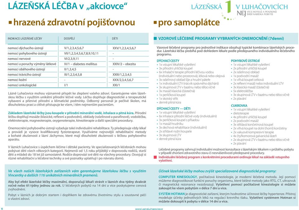 VI/2,3,9,11 IV/1 diabetes mellitus II/1,3,4,5 III/1,2,3,4,5,8 I/1 XXV/1,2,3,4,5,6,7 XXIV/2 obezita XXIII/1,2,3,4,5 XXX/2,3,4,5,6,7 XXI/1 Lázně Luhačovice mohou významně přispět ke zlepšení vašeho