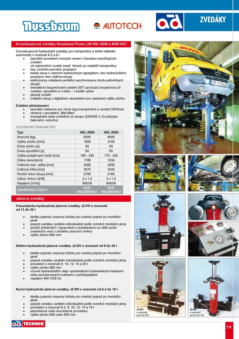 Smart) po nejdelší transportéry bez vrchního pevného propojení každý sloup s vlastním hydraulickým agregátem, bez hydraulického propojení mezi oběma sloupy elektronicky ovládaná perfektní