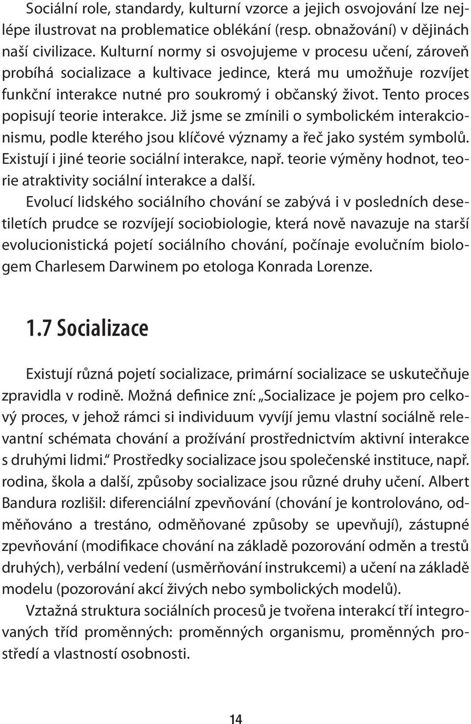 Tento proces popisují teorie interakce. Již jsme se zmínili o symbolickém interakcionismu, podle kterého jsou klíčové významy a řeč jako systém symbolů.