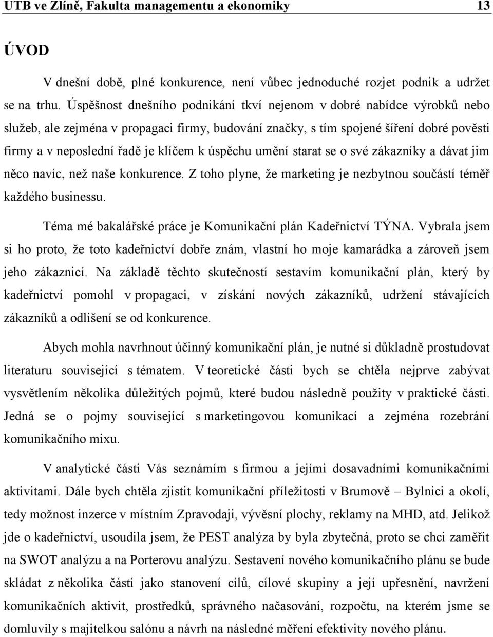 úspěchu umění starat se o své zákazníky a dávat jim něco navíc, než naše konkurence. Z toho plyne, že marketing je nezbytnou součástí téměř každého businessu.