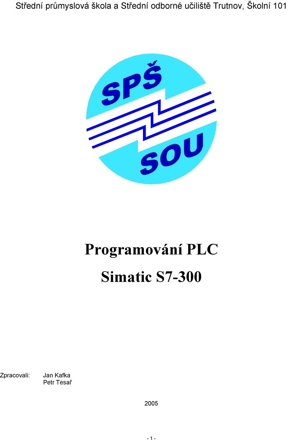 Programování PLC Simatic S7-300