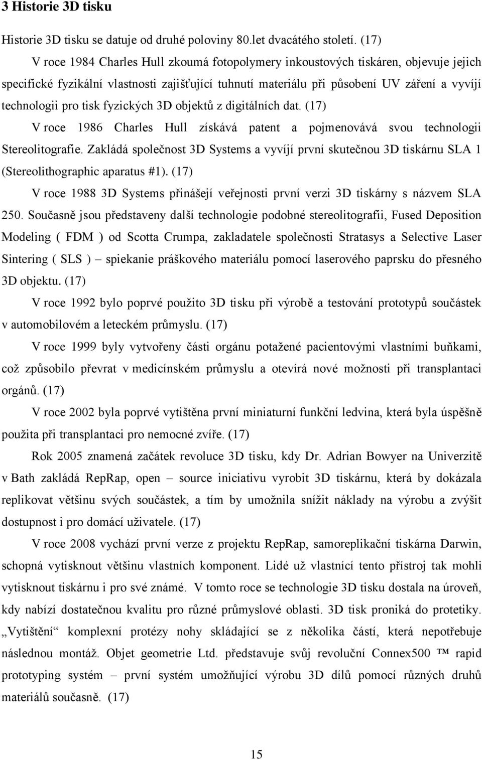 tisk fyzických 3D objektů z digitálních dat. (17) V roce 1986 Charles Hull získává patent a pojmenovává svou technologii Stereolitografie.