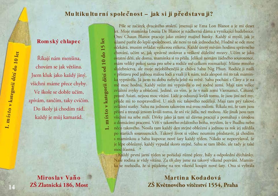 místo v kategorii dětí od 10 do 15 let Píše se začátek dvacátého století, jmenuji se Ema Lon Blanot a je mi deset let. Moje maminka Lousia De Blanot je nádherná dáma a vynikající hudebnice.