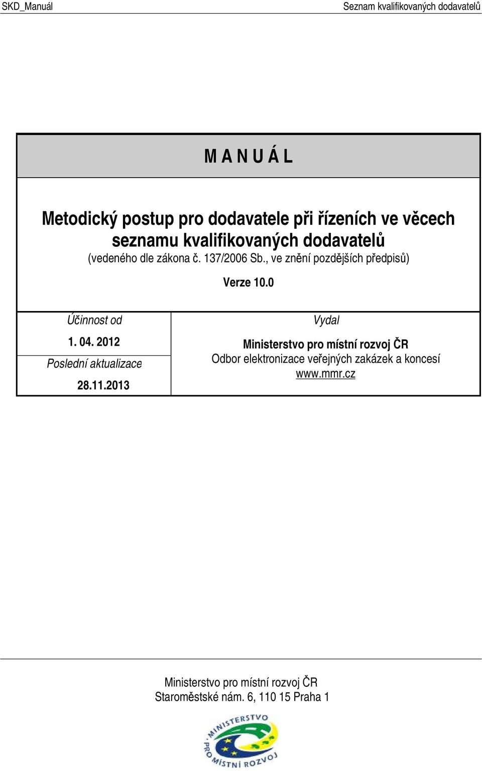 2012 Poslední aktualizace 28.11.