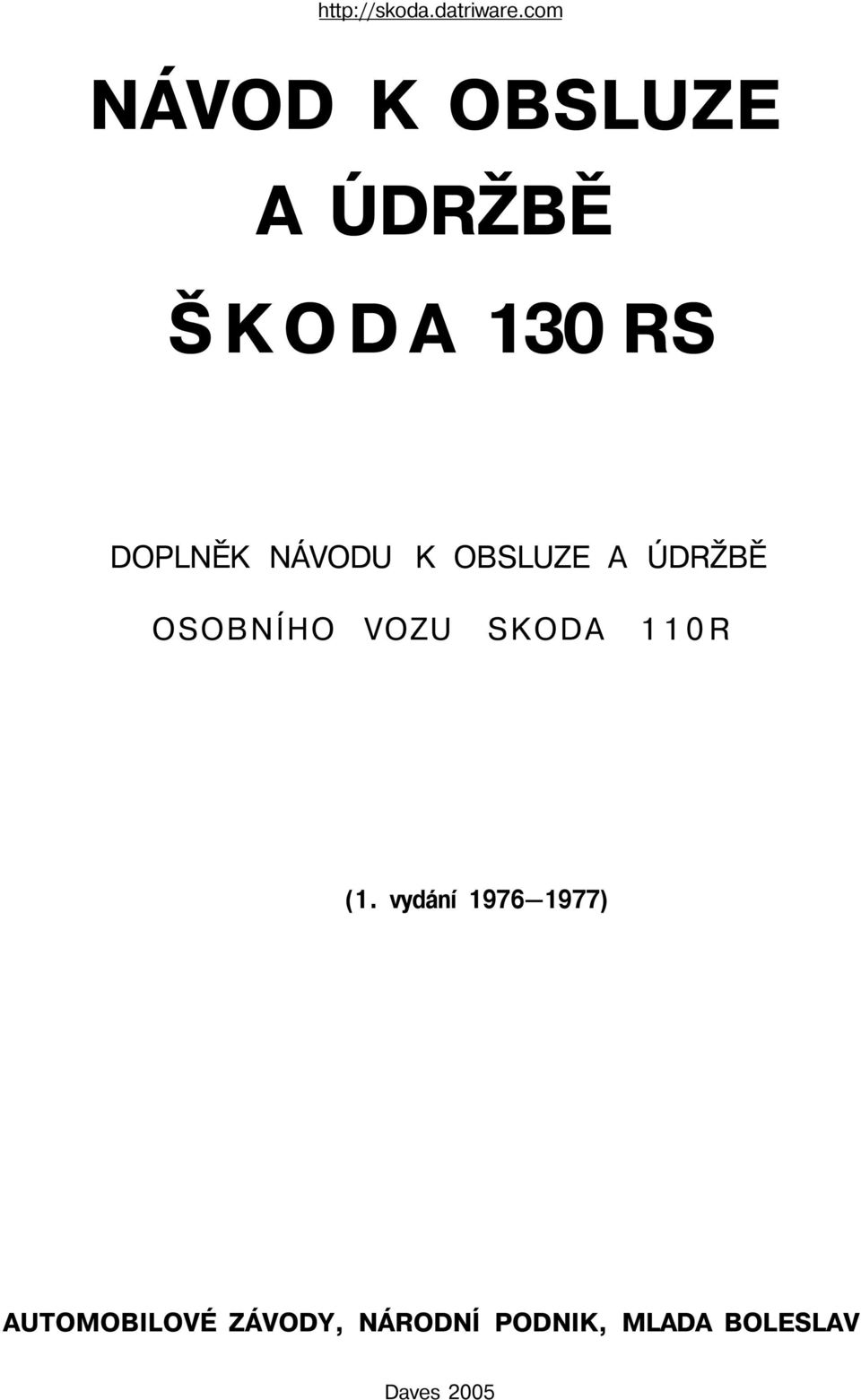 VOZU SKODA 110R (1.