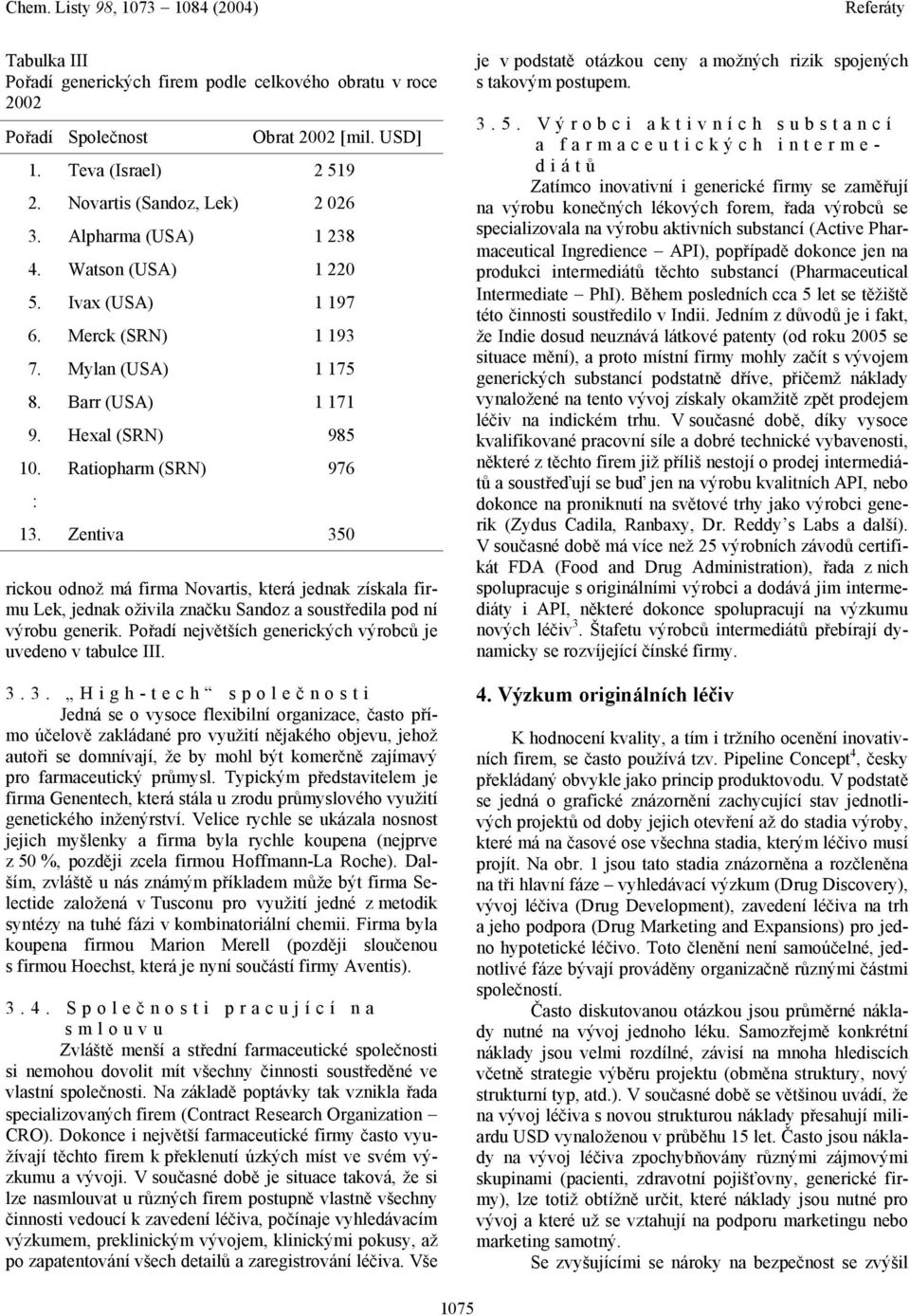 Zentiva 350 rickou odnož má firma ovartis, která jednak získala firmu Lek, jednak oživila značku Sandoz a soustředila pod ní výrobu generik.