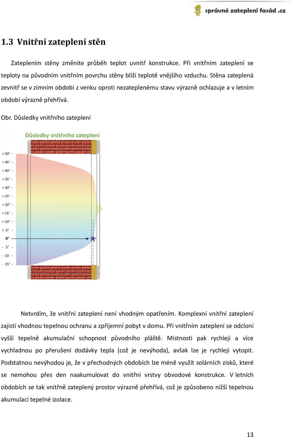 Důsledky vnitřního zateplení Netvrdím, že vnitřní zateplení není vhodným opatřením. Komplexní vnitřní zateplení zajistí vhodnou tepelnou ochranu a zpříjemní pobyt v domu.