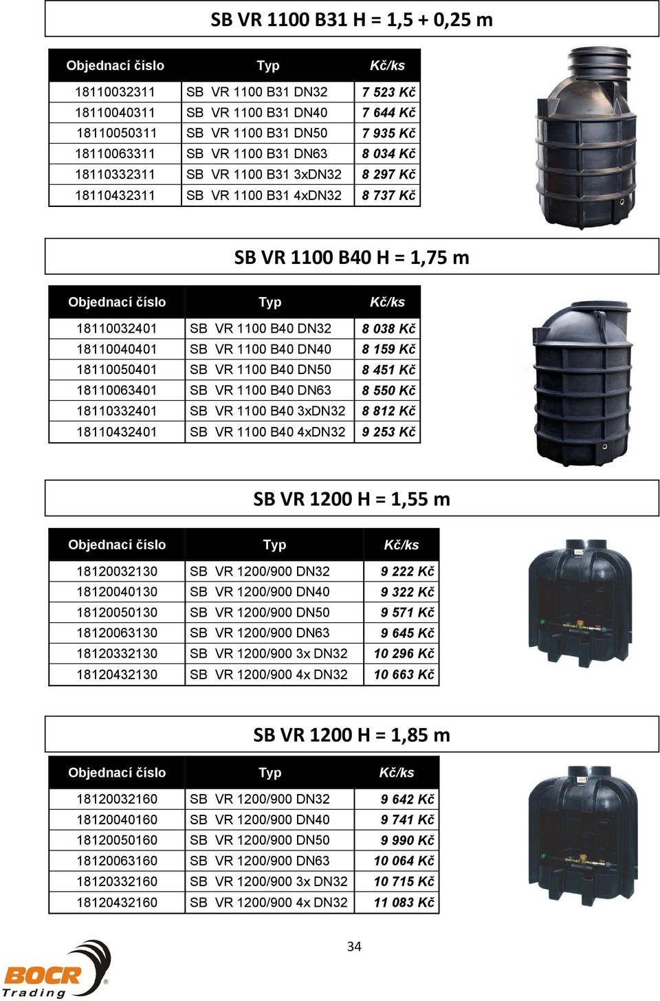 1100 B40 DN40 8 159 K 18110050401 SB VR 1100 B40 DN50 8 451 K 18110063401 SB VR 1100 B40 DN63 8 550 K 18110332401 SB VR 1100 B40 3xDN32 8 812 K 18110432401 SB VR 1100 B40 4xDN32 9 253 K SBVR1200H=