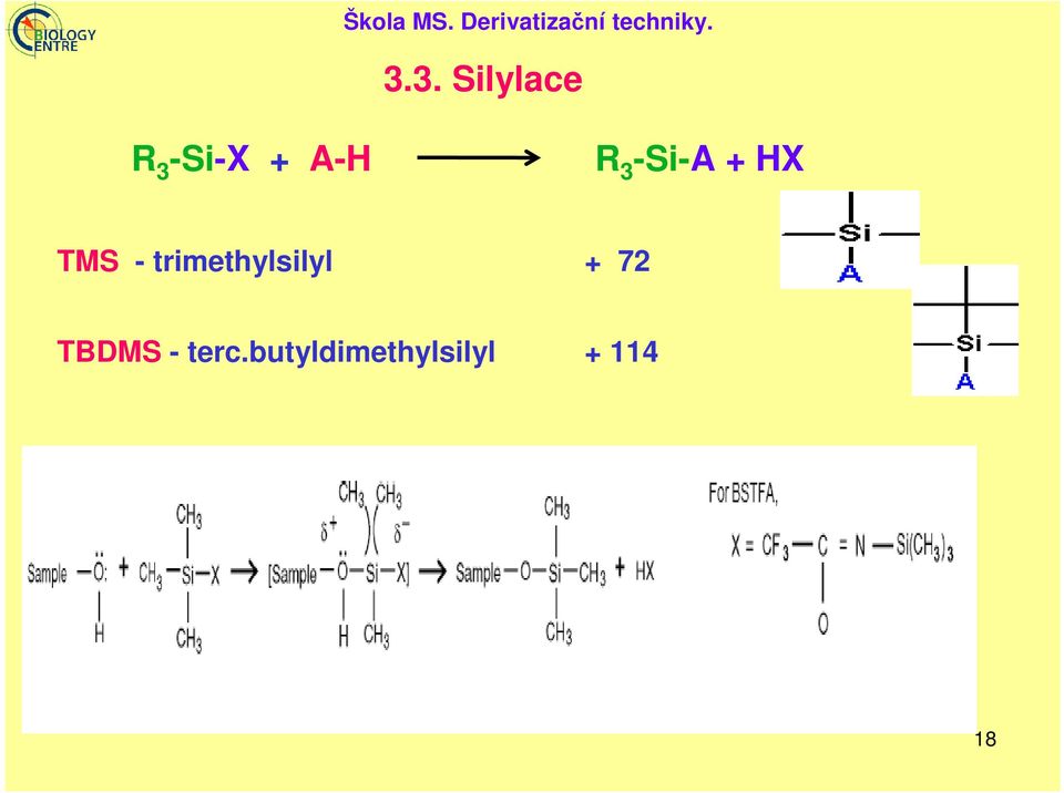 -Si-A + HX TMS - trimethylsilyl + 72