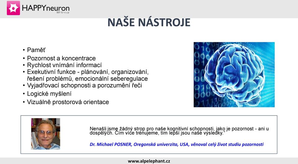 prostorová orientace Nenašli jsme žádný strop pro naše kognitivní schopnosti, jako je pozornost - ani u dospělých.