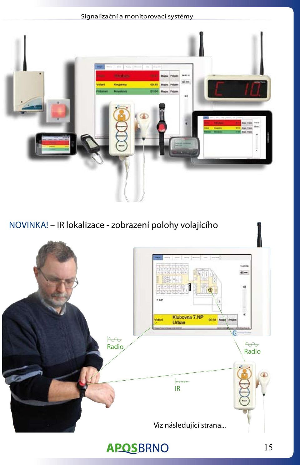 IR lokalizace - zobrazení polohy