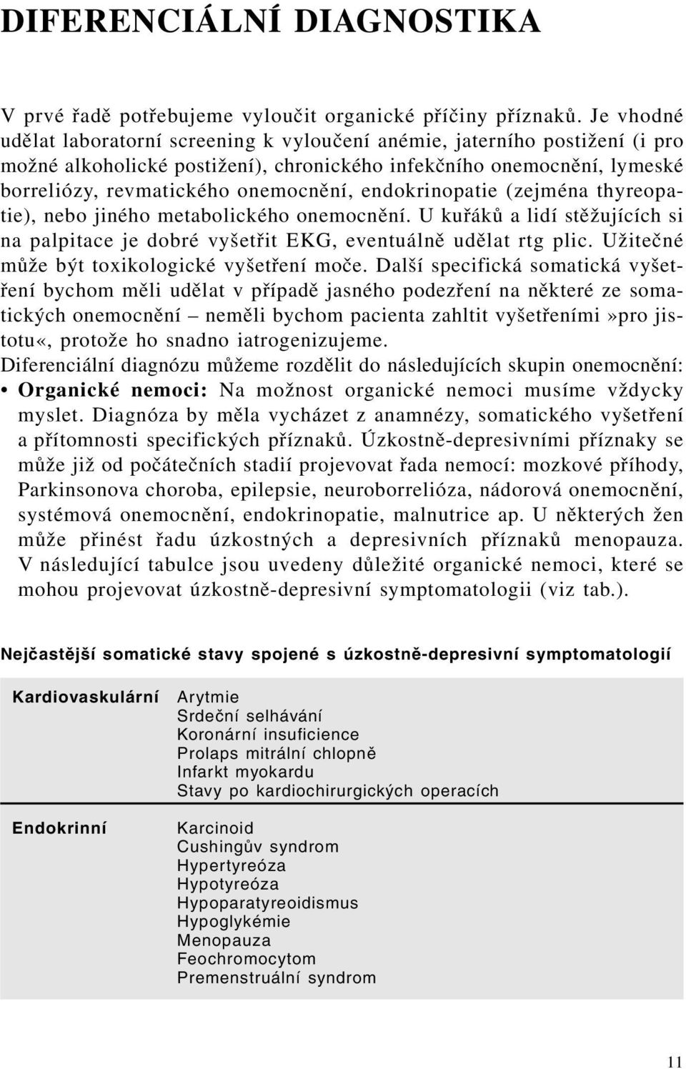 endokrinopatie (zejména thyreopatie), nebo jiného metabolického onemocnění. U kuřáků a lidí stěžujících si na palpitace je dobré vyšetřit EKG, eventuálně udělat rtg plic.