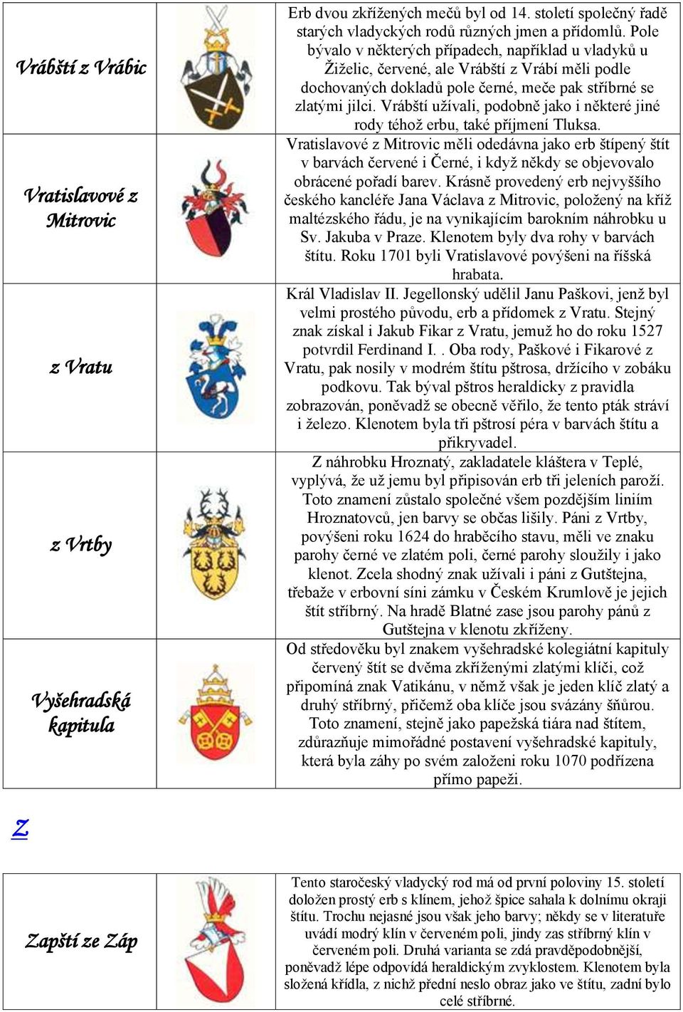 Vrábští uţívali, podobně jako i některé jiné rody téhoţ erbu, také příjmení Tluksa.