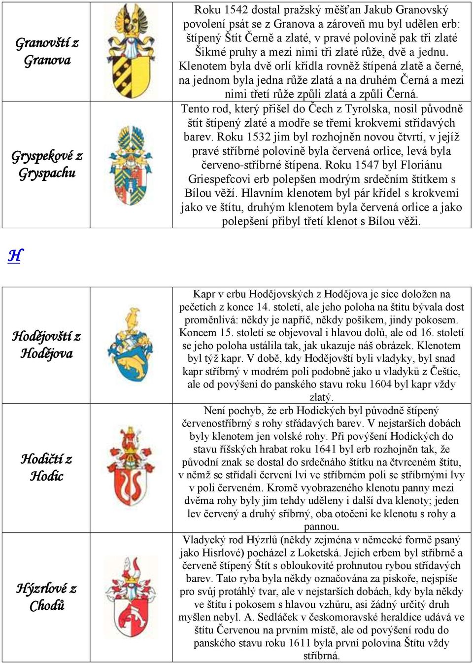 Klenotem byla dvě orlí křídla rovněţ štípená zlatě a černé, na jednom byla jedna růţe zlatá a na druhém Černá a mezi nimi třetí růţe způli zlatá a způli Černá.