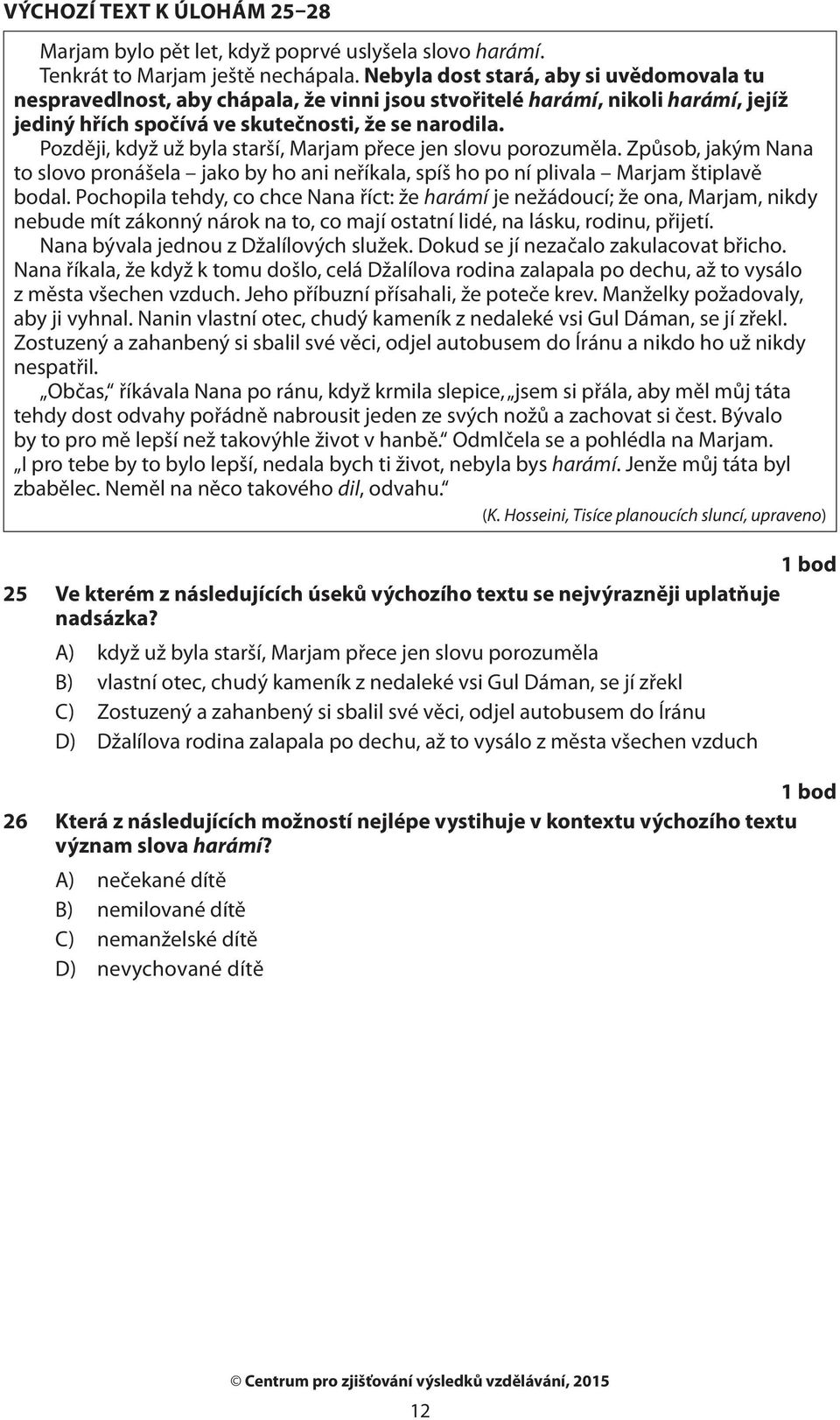 Později, když už byla starší, Marjam přece jen slovu porozuměla. Způsob, jakým Nana to slovo pronášela jako by ho ani neříkala, spíš ho po ní plivala Marjam štiplavě bodal.