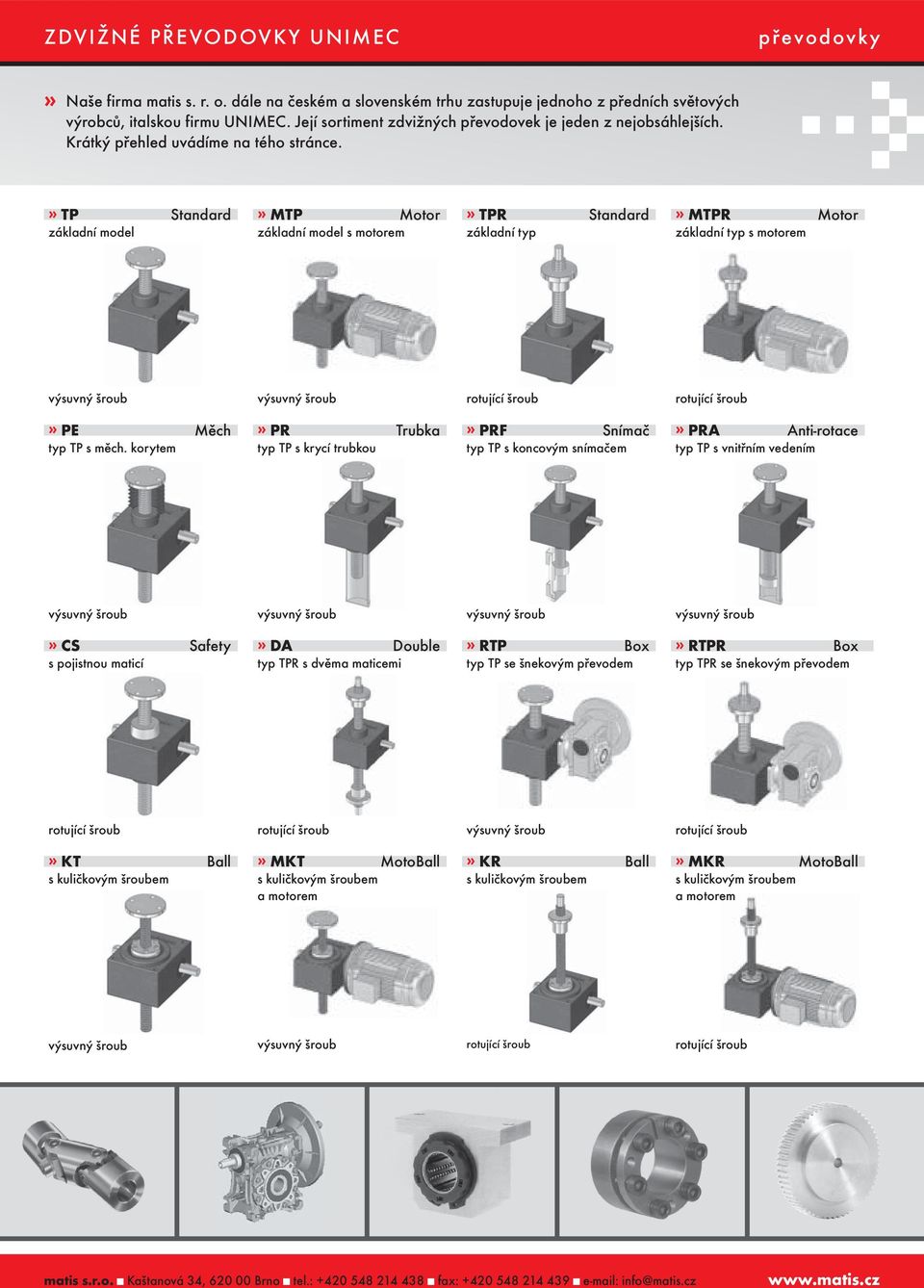 » TP Standard základní model» MTP Motor základní model s motorem» TPR Standard základní typ» MTPR Motor základní typ s motorem rotující šroub rotující šroub» PE Měch typ TP s měch.