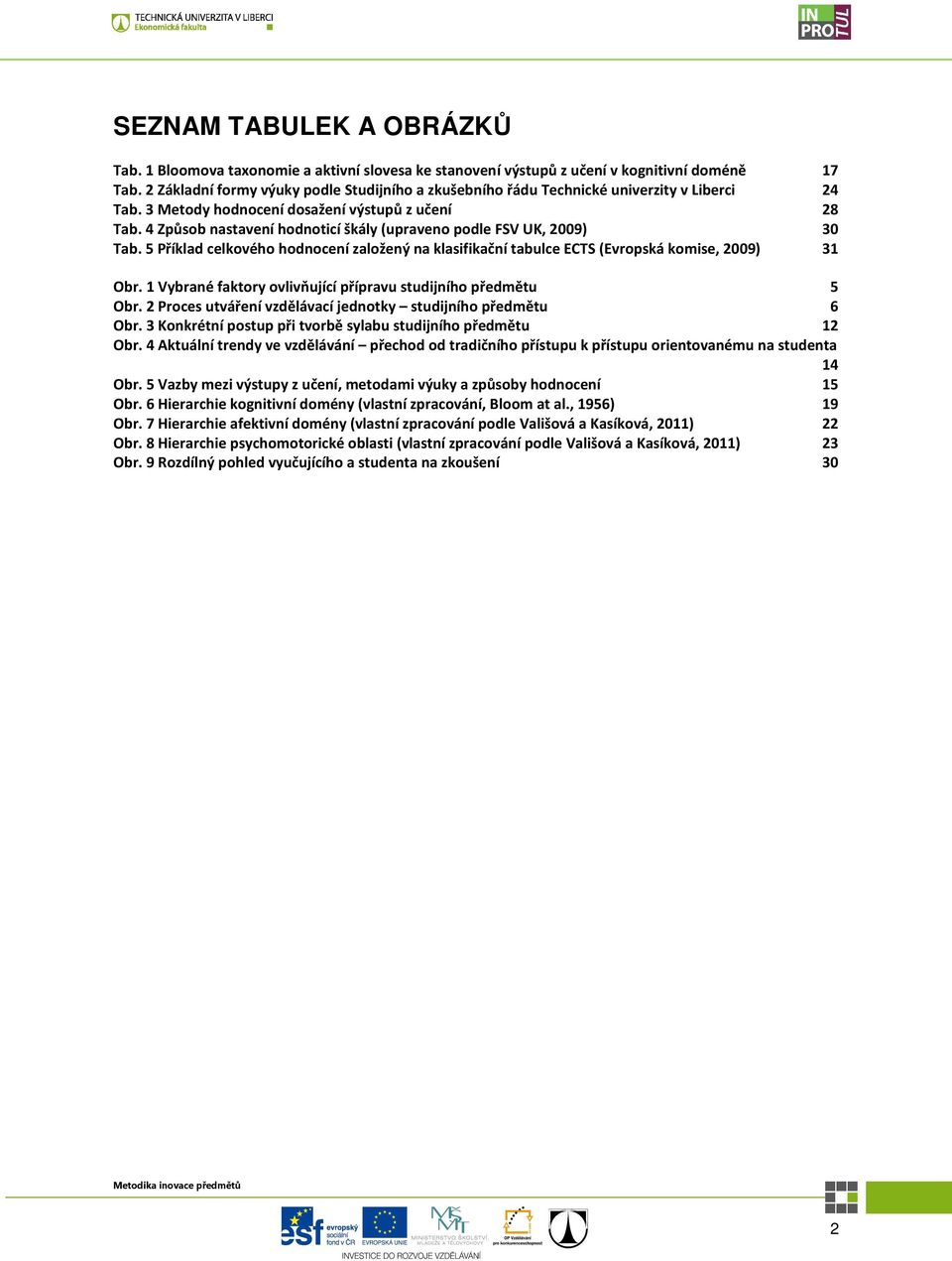 4 Způsob nastavení hodnoticí škály (upraveno podle FSV UK, 2009) 30 Tab. 5 Příklad celkového hodnocení založený na klasifikační tabulce ECTS (Evropská komise, 2009) 31 Obr.