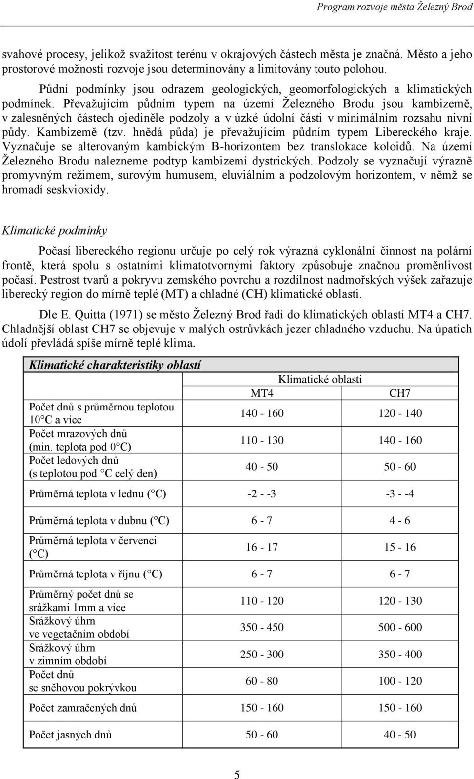 Převažujícím půdním typem na území Železného Brodu jsou kambizemě, v zalesněných částech ojediněle podzoly a v úzké údolní části v minimálním rozsahu nivní půdy. Kambizemě (tzv.