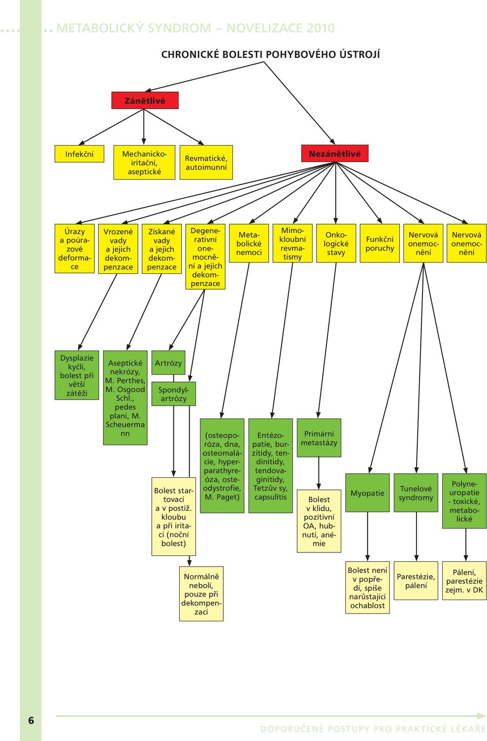 bolest při větší zátěži Aseptické nekrózy, M. Perthes, M. Osgood Schl., pedes plani, M. Scheuerma nn Artrózy Spondylartrózy Bolest startovací a v postiž.