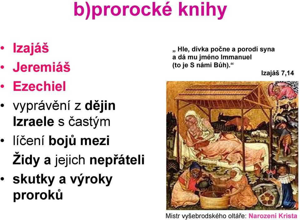 proroků Hle, dívka počne a porodí syna a dá mu jméno Immanuel (to