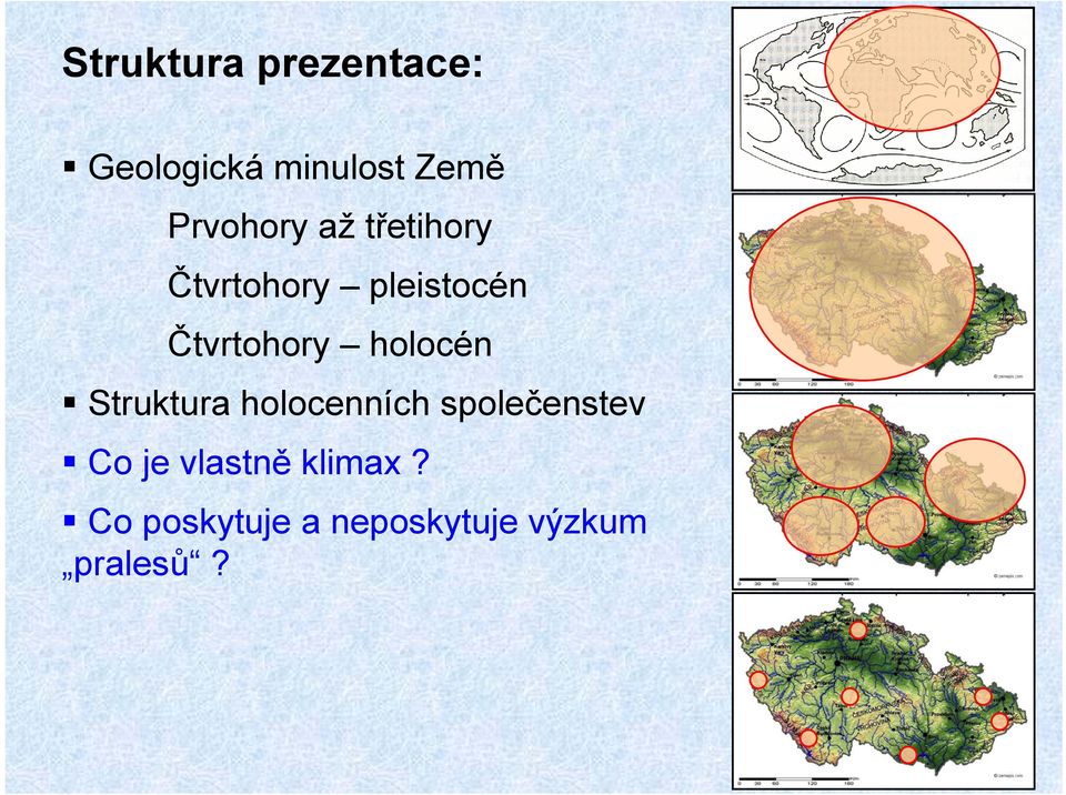 Čtvrtohory holocén Struktura holocenních