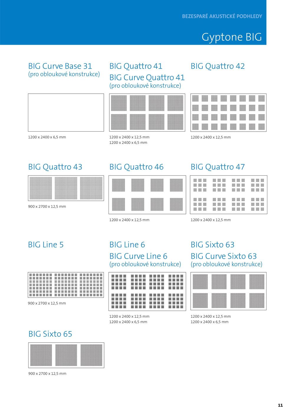 12,5 mm 1200 x 2400 x 12,5 mm 1200 x 2400 x 12,5 mm BIG Line 5 BIG Line 6 BIG Curve Line 6 (pro obloukové konstrukce) BIG Sixto 63 BIG Curve Sixto 63 (pro