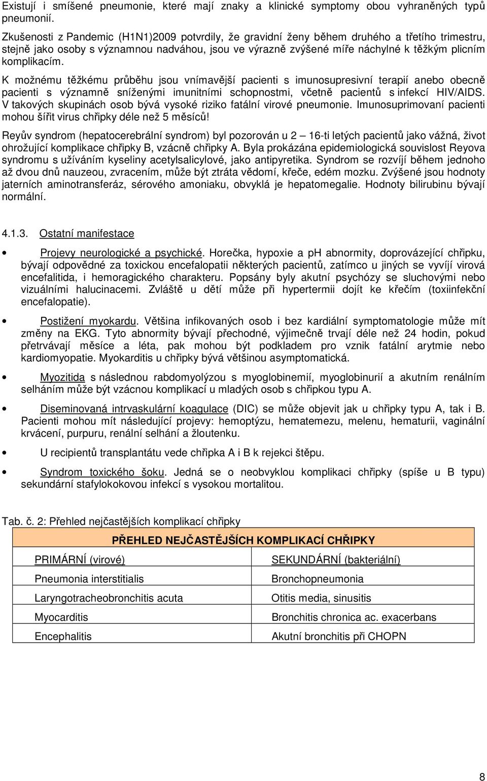 komplikacím. K možnému těžkému průběhu jsou vnímavější pacienti s imunosupresivní terapií anebo obecně pacienti s významně sníženými imunitními schopnostmi, včetně pacientů s infekcí HIV/AIDS.