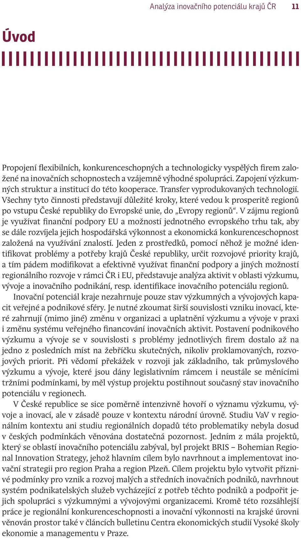 Všechny tyto činnosti představují důležité kroky, které vedou k prosperitě regionů po vstupu České republiky do Evropské unie, do Evropy regionů.