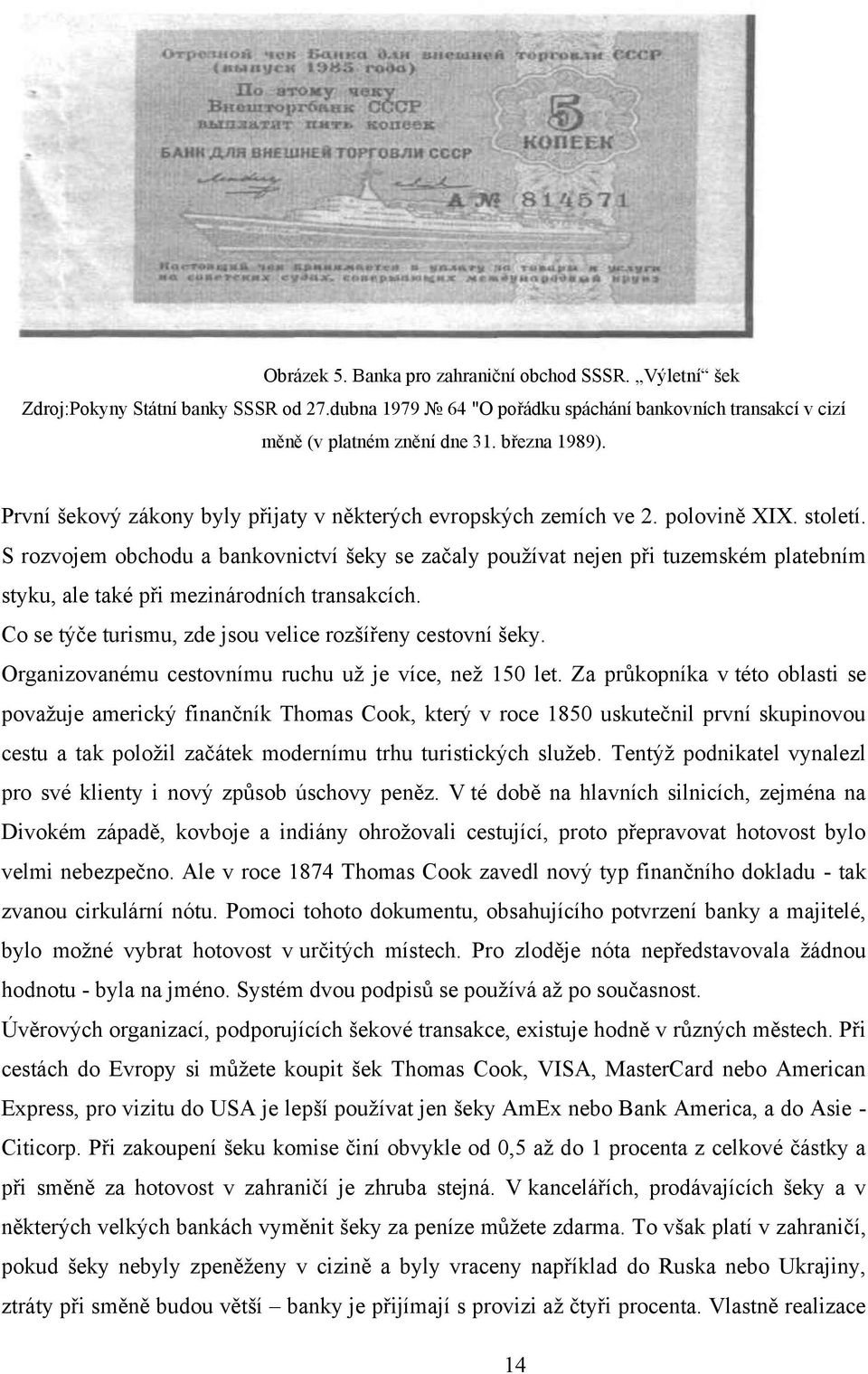 S rozvojem obchodu a bankovnictví šeky se začaly pouţívat nejen při tuzemském platebním styku, ale také při mezinárodních transakcích. Co se týče turismu, zde jsou velice rozšířeny cestovní šeky.