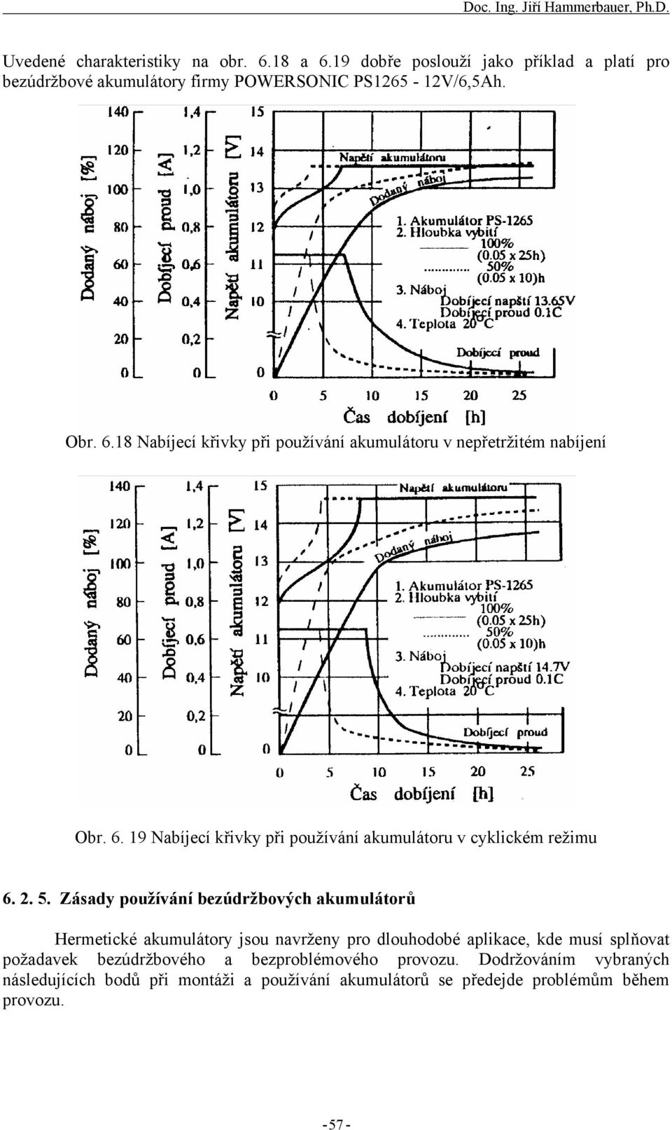 5. Zásady používání bezúdržbových akumulátorů Hermetické akumulátory jsou navrženy pro dlouhodobé aplikace, kde musí splňovat požadavek