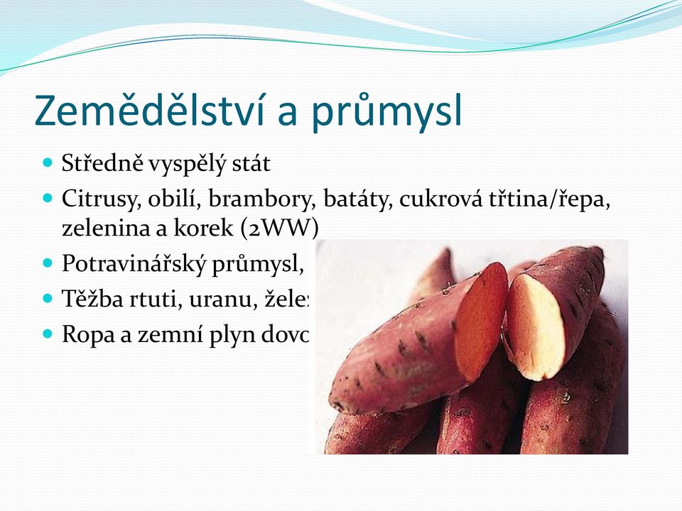 (2WW) Potravinářský průmysl, chemický, strojírenský Těžba