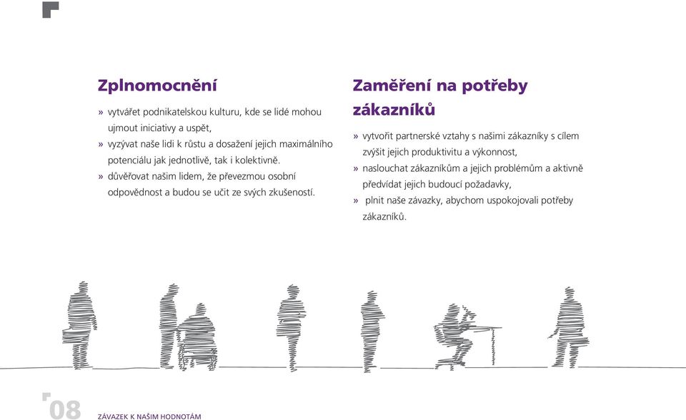 » důvěřovat našim lidem, že převezmou osobní odpovědnost a budou se učit ze svých zkušeností.