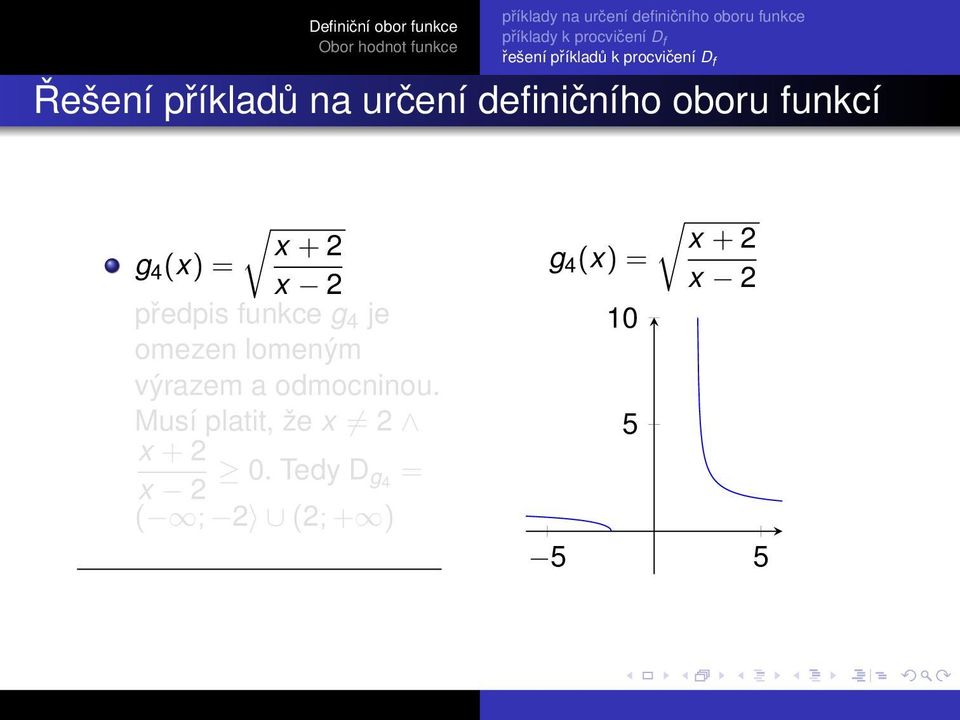 lomeným výrazem a odmocninou.