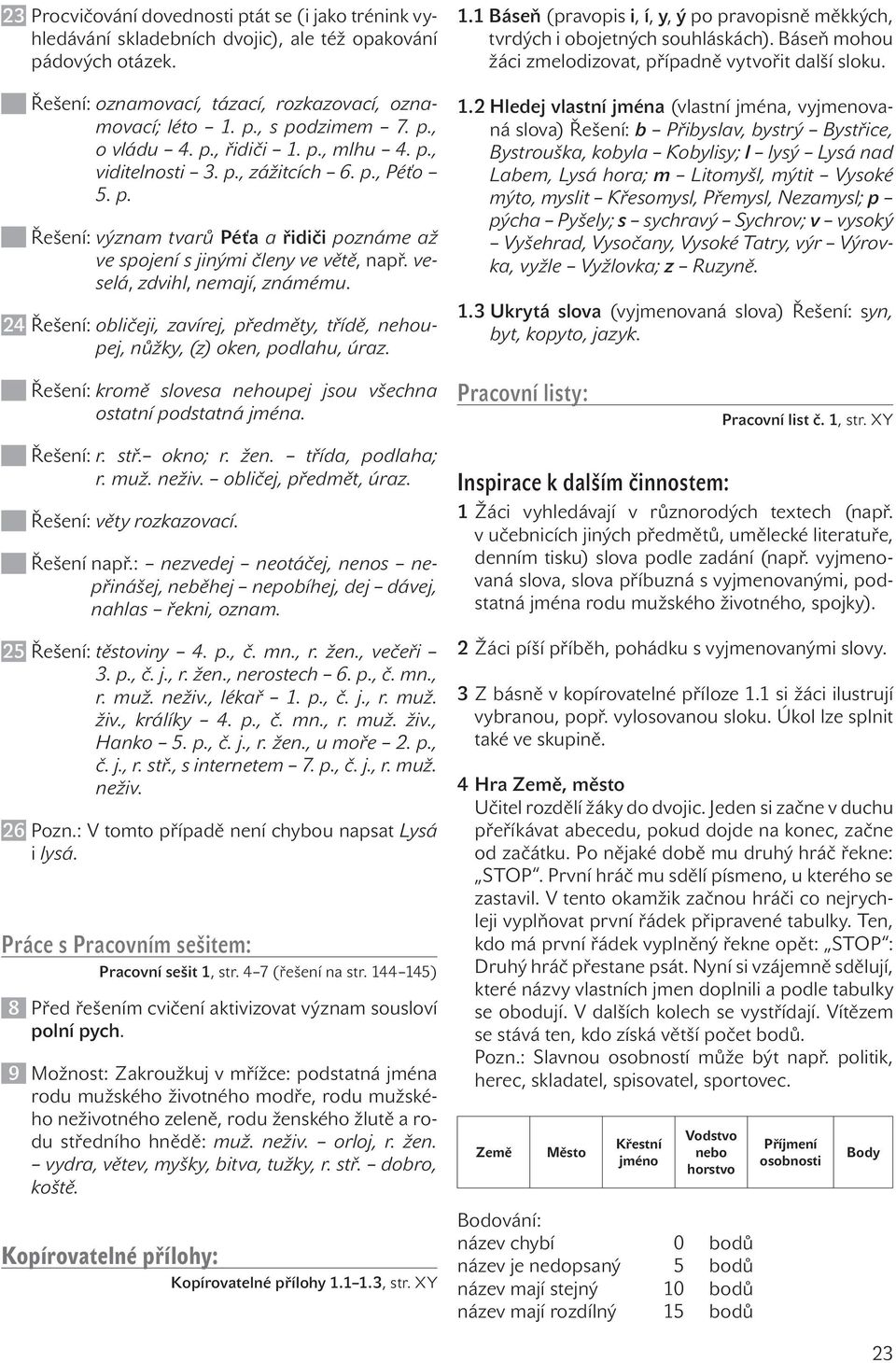 24 Řešení: obličeji, zavírej, předměty, třídě, nehoupej, nůžky, (z) oken, podlahu, úraz. 1.1 Báseň (pravopis i, í, y, ý po pravopisně měkkých, tvrdých i obojetných souhláskách).