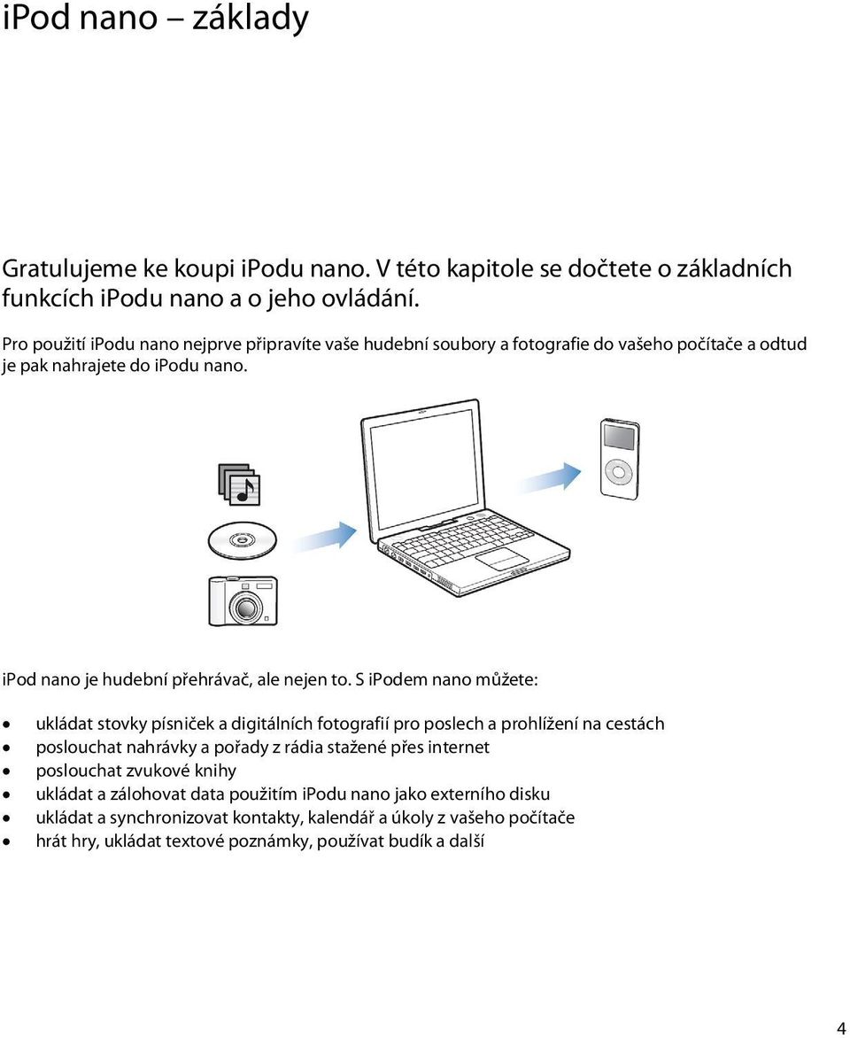 ipod nano je hudební přehrávač, ale nejen to.
