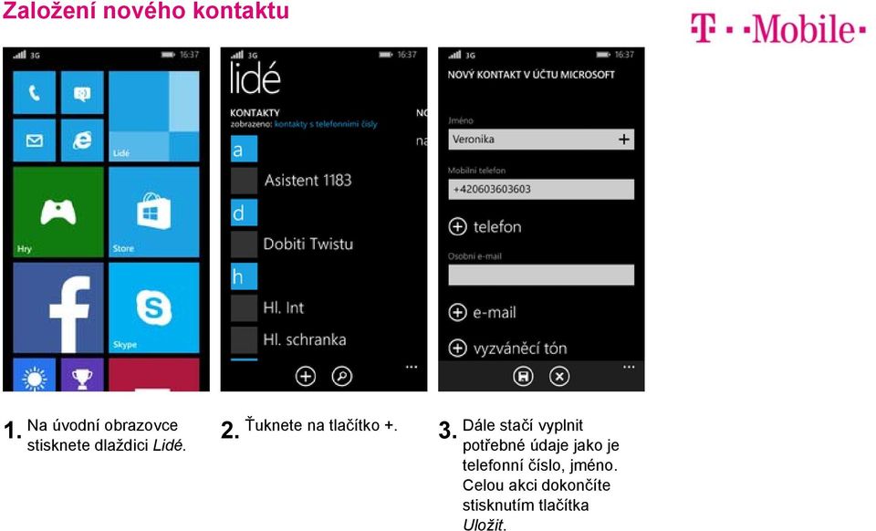 Dále stačí vyplnit potřebné údaje jako je telefonní
