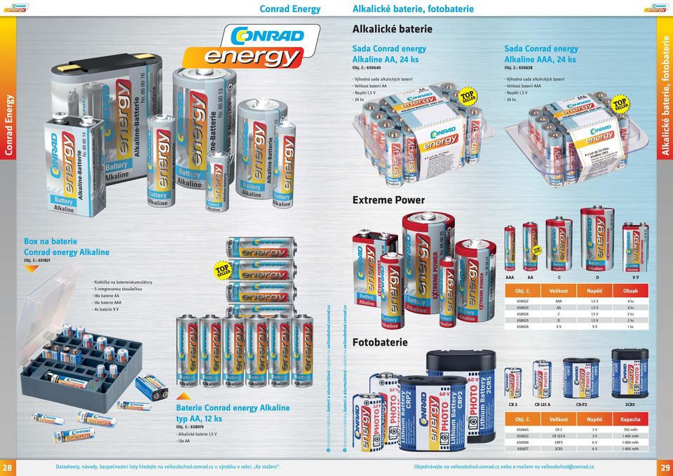 : 650638 - Výhodná sada alkalických baterií - Velikost baterií AAA - Napětí 1,5 V - 24 ks Alkalické baterie, fotobaterie Extreme Power Box na baterie Conrad energy Alkaline Obj. č.